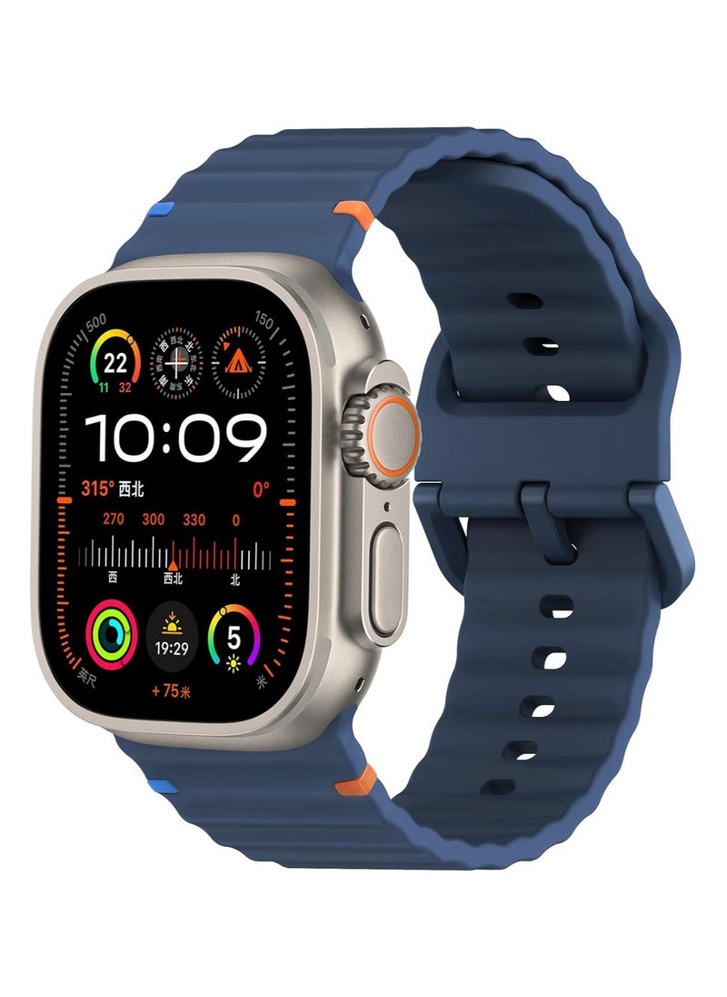 TEMPO Durable Sport Band Compatible with Apple Watch Ultra 2/1 Ultra 49mm 46mm 45mm 44mm 42mm for Men Women, Soft Silicone,Waterproof Strap for iWatch Series 10 9 8 7 6 5 4 3 2 1 SE  - Image 1