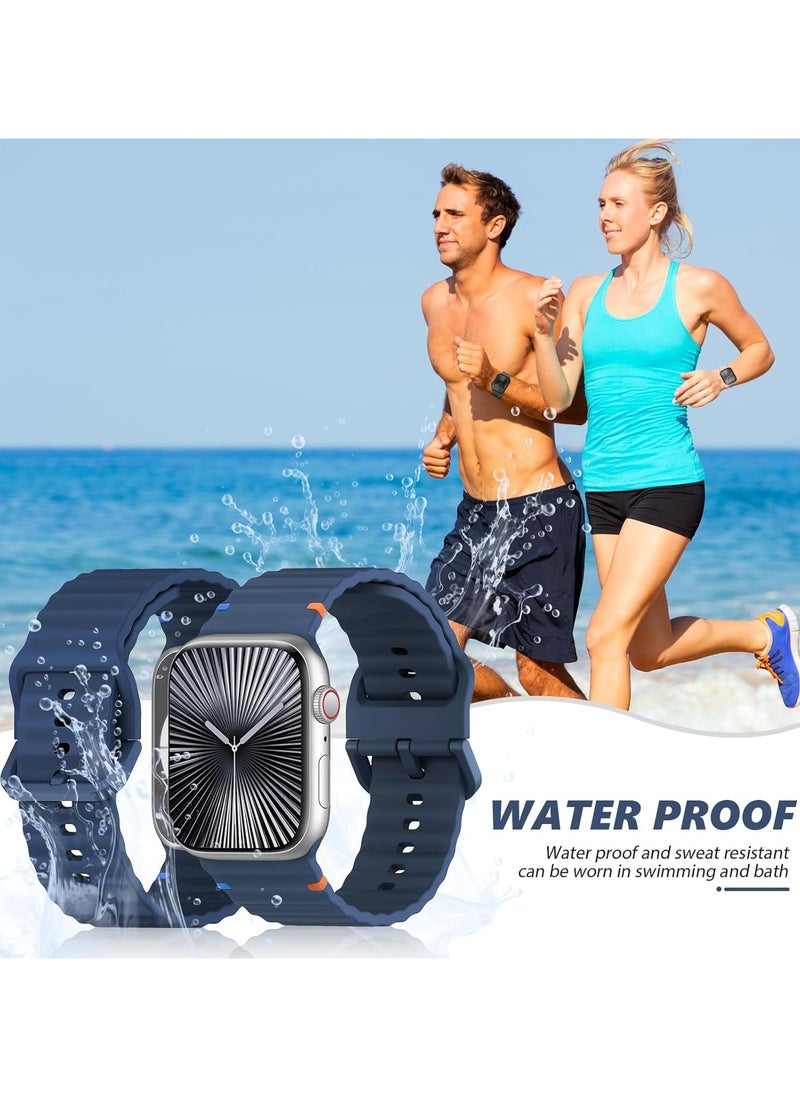 TEMPO Durable Sport Band Compatible with Apple Watch Ultra 2/1 Ultra 49mm 46mm 45mm 44mm 42mm for Men Women, Soft Silicone,Waterproof Strap for iWatch Series 10 9 8 7 6 5 4 3 2 1 SE  - Image 2