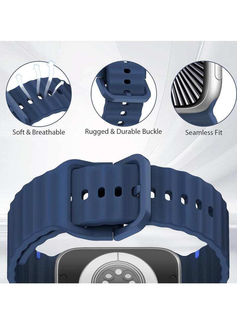 TEMPO Durable Sport Band Compatible with Apple Watch Ultra 2/1 Ultra 49mm 46mm 45mm 44mm 42mm for Men Women, Soft Silicone,Waterproof Strap for iWatch Series 10 9 8 7 6 5 4 3 2 1 SE  - Image 3