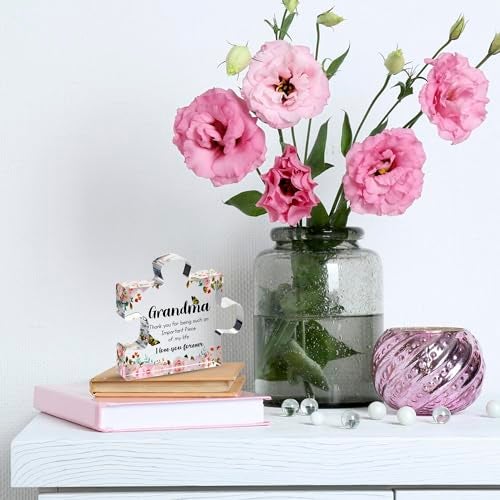 VELENTI Gifts for Grandma - Engraved Acrylic Puzzle Piece - Mothers Day Adorable Grandma Presents for Birthday, Christmas, Thanksgiving Paperweights - Elegant Decorative Plaque with Lovely Quote - Chic Home - Image 4