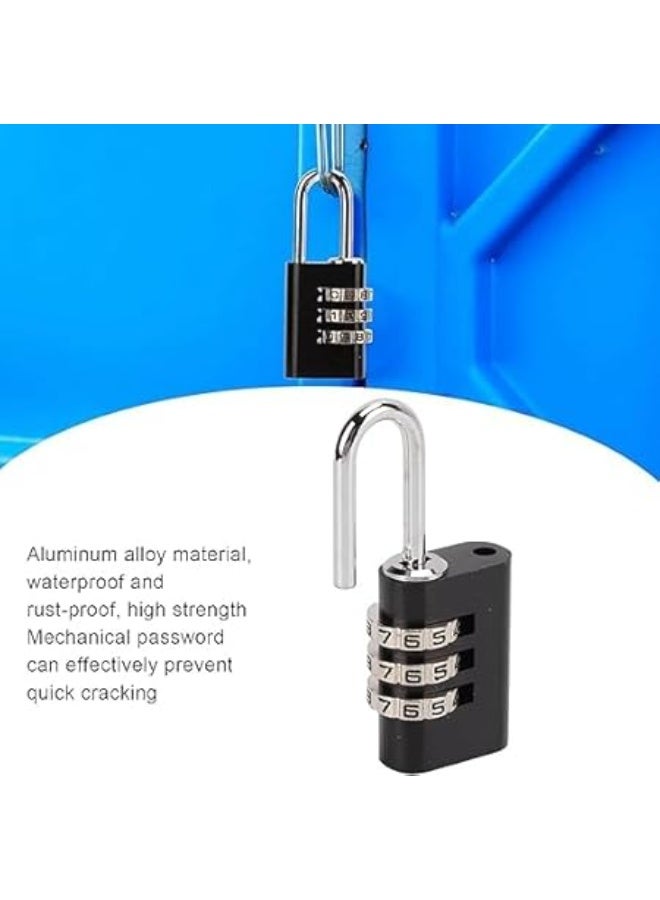 Spaceshoop 3 Digit Resettable Combination Padlock Secure Lock for Luggage Backpack and Gym Locker Small Brass Finish Keyless Security Lock - Image 3