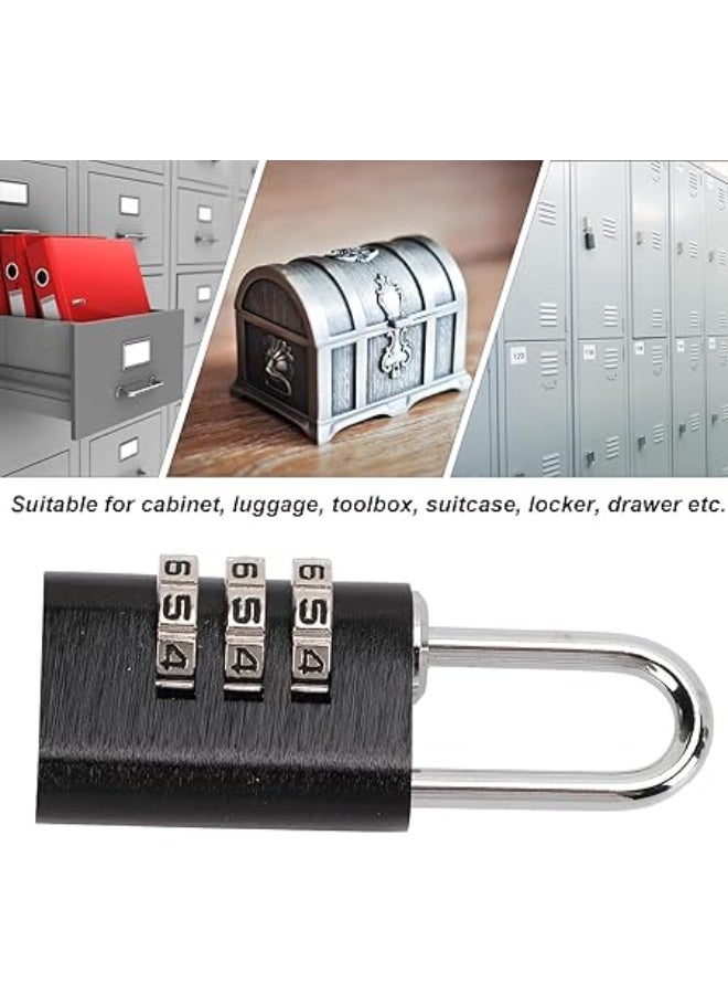 Spaceshoop 3 Digit Resettable Combination Padlock Secure Lock for Luggage Backpack and Gym Locker Small Brass Finish Keyless Security Lock - Image 4