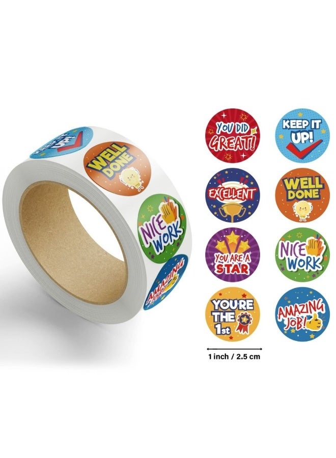 فن ليرنينج ستور ملصقات تحفيزية ومكافآت للمعلمين – 500 ملصق دائري باللغة الإنجليزية - Image 1