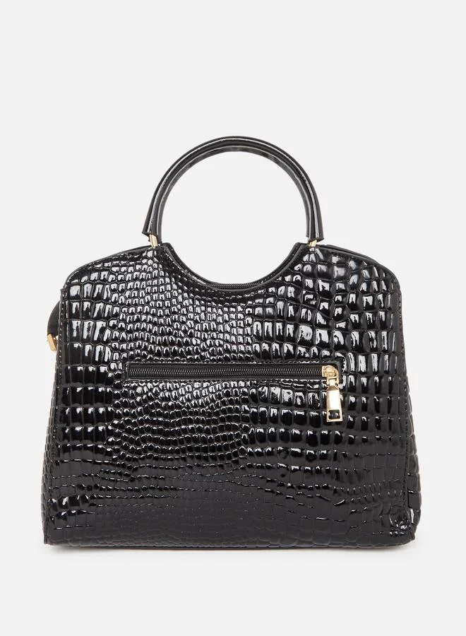 تايك تو Take Two Croc Skin Double Top Handles Handbag with Purse Set