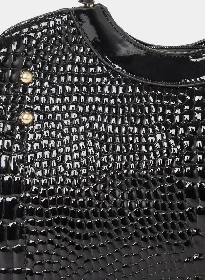 تايك تو Take Two Croc Skin Double Top Handles Handbag with Purse Set
