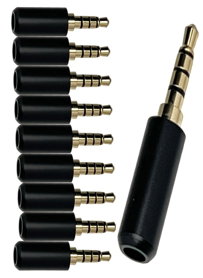 Cess TRRS 4 Pole Stereo Male Plug 3.5mm Solder Type, Gold-Plated, Black Metal Housing, Perfect Replacement for Headphones, Earphones, Microphones, 10 Pack - Image 3