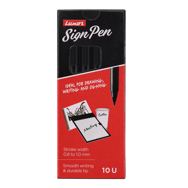 Luxor Sign Fine Pen (New) Black (10's Box) (9000027974) - Image 5