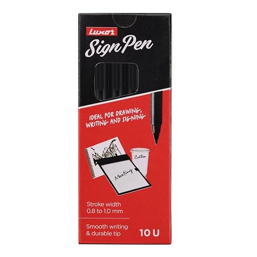Luxor Sign Fine Pen (New) Black (10's Box) (9000027974) - Image 1