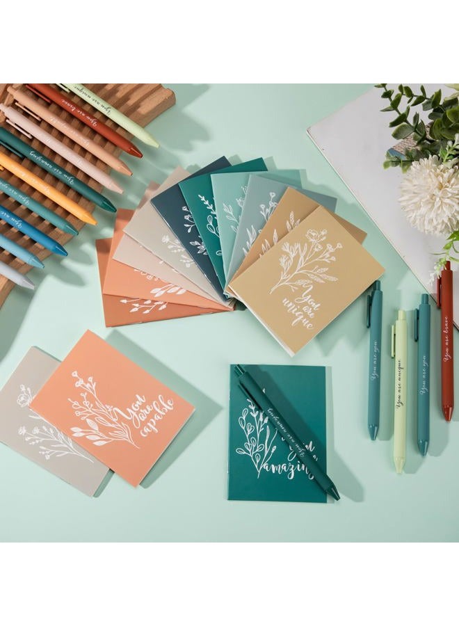 Affrolling 60 Pcs Inspirational Notebooks Motivational Mini Notepads with Pen Bulk Aesthetic End of Year Gift for Volunteer Employee Assistant Secretary Teacher Nurse Office Staff (Bright Colors) - Image 5