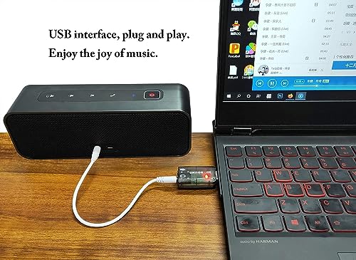 zdyCGTime Hi-Speed USB 2.0 7.1-Channel Virtual USB 3D Stereo Audio Adapter External Sound Card with 3.5 mm Audio and Microphone Ports, Internal Amplifier and Volume Controls - Image 3