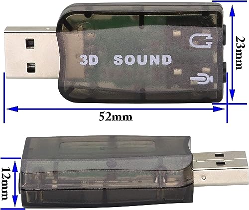zdyCGTime Hi-Speed USB 2.0 7.1-Channel Virtual USB 3D Stereo Audio Adapter External Sound Card with 3.5 mm Audio and Microphone Ports, Internal Amplifier and Volume Controls - Image 2