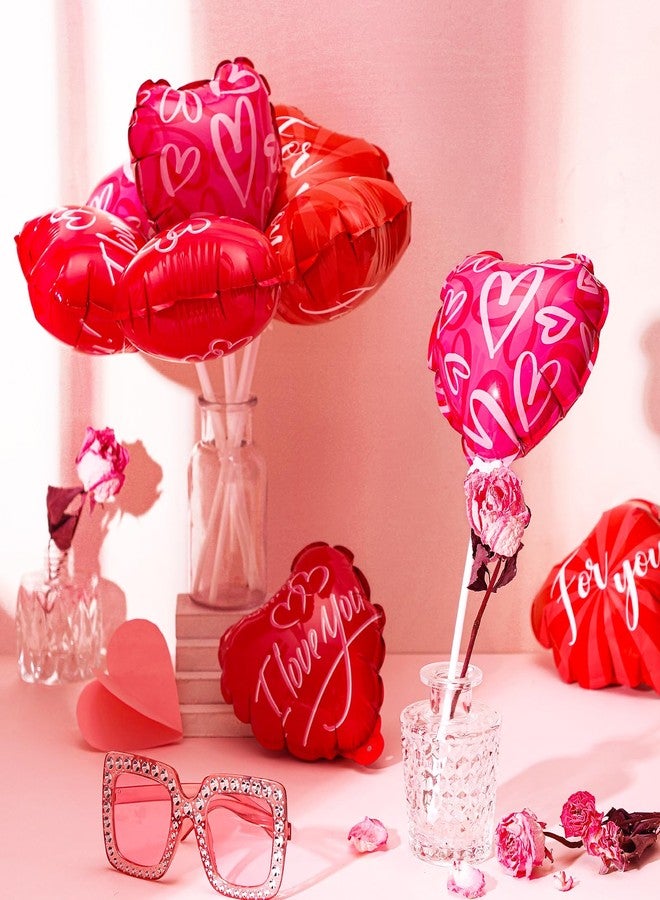 Halloscume 50 Pcs Valentines Day Balloons Heart Shaped Balloons Multicolor Self Inflating Balloons for Anniversary Wedding Birthday Valentine's Day Proposal Party Special Night Romantic Decorations - Image 5