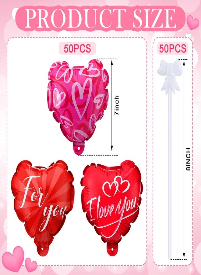 Halloscume 50 Pcs Valentines Day Balloons Heart Shaped Balloons Multicolor Self Inflating Balloons for Anniversary Wedding Birthday Valentine's Day Proposal Party Special Night Romantic Decorations - Image 2