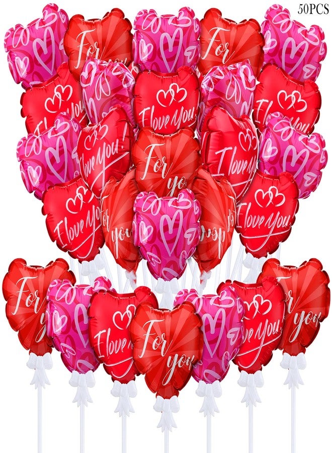Halloscume 50 Pcs Valentines Day Balloons Heart Shaped Balloons Multicolor Self Inflating Balloons for Anniversary Wedding Birthday Valentine's Day Proposal Party Special Night Romantic Decorations - Image 1