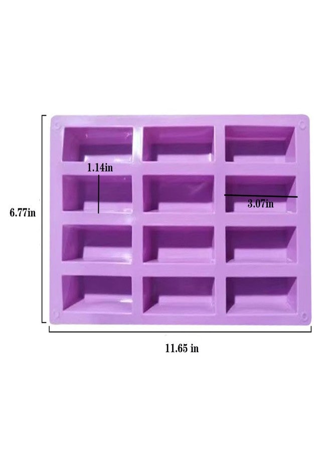 HLCM 2Pcs oat bar mold - 12rectangle silicone molds - Chocolate silicone mold for baking candies/energy bars, cheesecake, dried fruit cereal cookies (2, purple) - Image 2