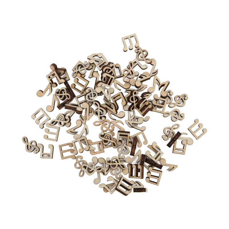 100Pcs Music Notes Wooden Cutouts Unfinished Durable Sturdy Polishing Fashion Vintage Musical Note Wood Pieces - Image 5
