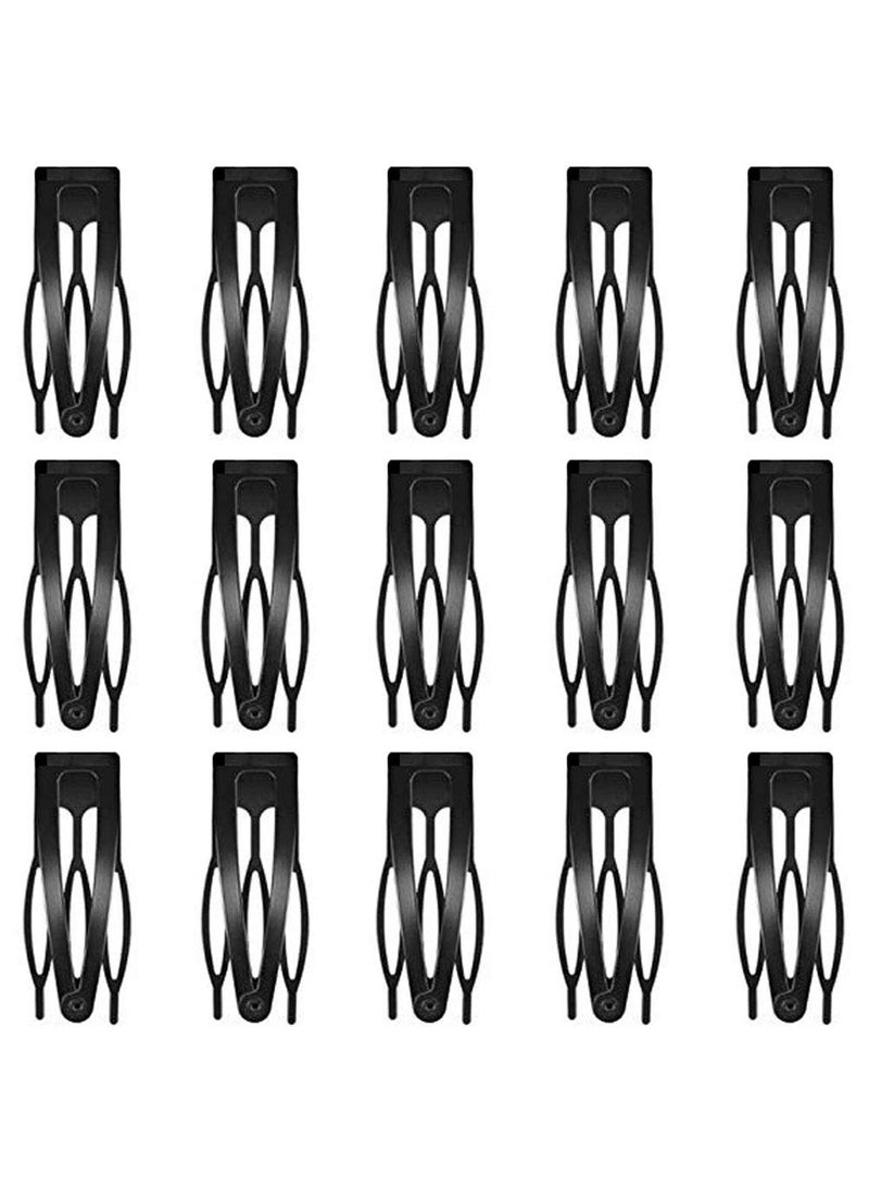 Teensery 15 Pcs 2 Hair Clips Double Grip Hair Barrettes Metal Snap Hair Clips Salon Hair Styling Tools for Women and Girls 