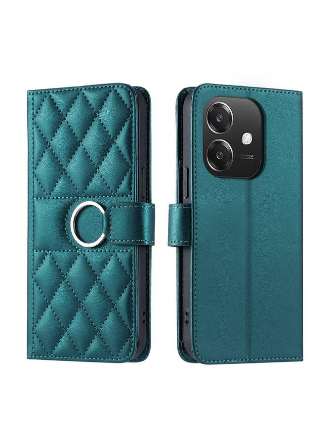 erorex Case For OPPO A3 4G / 5G / A60 5G Ring Buckle Rhombic Leather Phone Case - Image 1