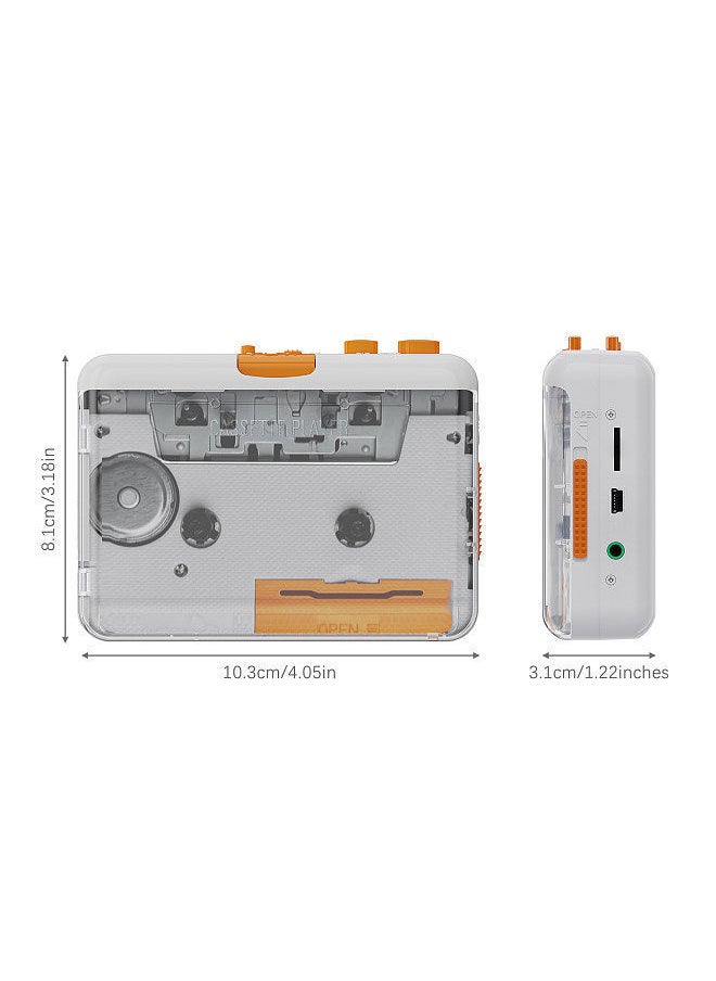 Generic - Portable Tape Player USB Cassettes Recorder Cassette to MP3 / CD Converter via Compatible with Laptops and Personal Computers 3.5mm Headphone Port Stereo Sound Effect - Image 1