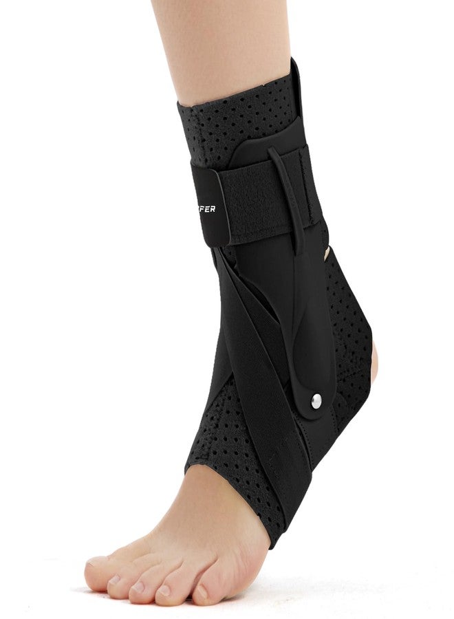 Hocafer Left Ankle Brace for Women & Men - Ankle Support Sprained Ankle Brace for Achilles,Tendon,Sprain,Injury Recovery,Ankle Support Brace for Running, Basketball, Football (Black,S,Left) - Image 1
