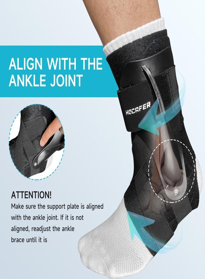 Hocafer Left Ankle Brace for Women & Men - Ankle Support Sprained Ankle Brace for Achilles,Tendon,Sprain,Injury Recovery,Ankle Support Brace for Running, Basketball, Football (Black,S,Left) - Image 5