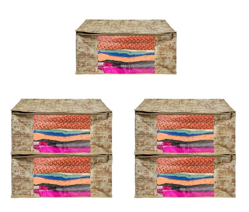 SHAPING FABRIC Non-Woven Garment Cover with Transparent Window & Double Metal Zipper - Pack of 5 for Dustproof Clothing Storage - Image 1