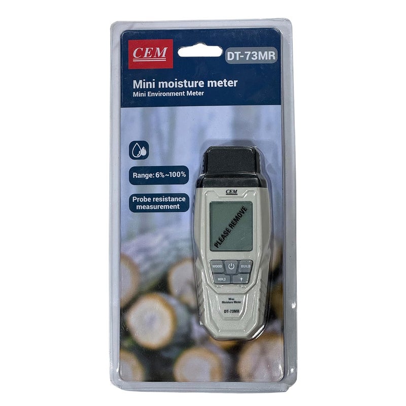 MEXTECH 6-in-1 CEM Moisture Meter for Wood, Cardboard, Paper, Plaster, Building Material, Concrete & Mortar DT-73MR with Backlit LCD Display, Auto Power-Off, Data Hold - Image 3