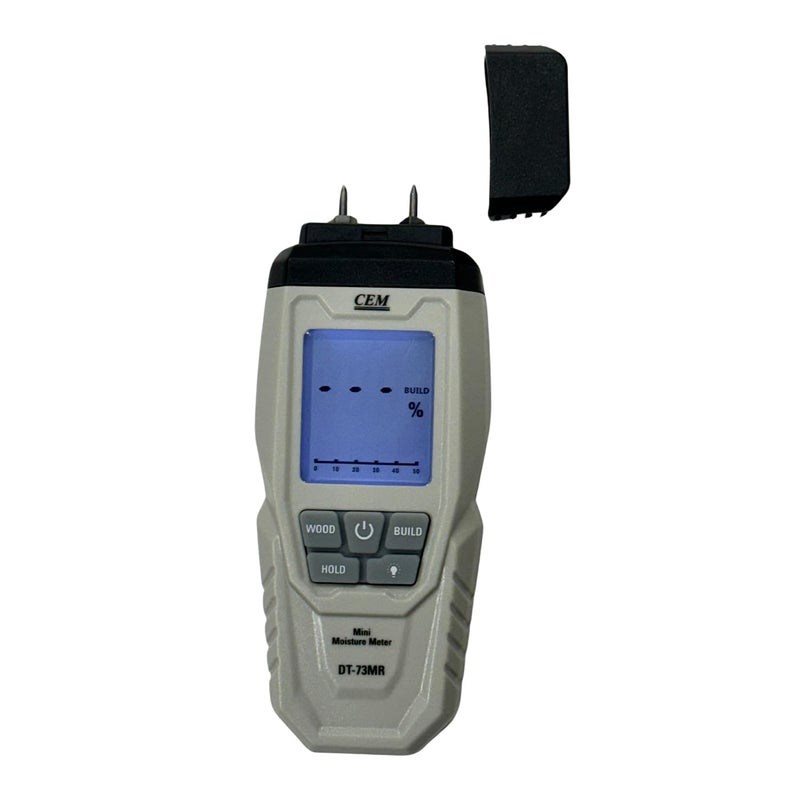 MEXTECH 6-in-1 CEM Moisture Meter for Wood, Cardboard, Paper, Plaster, Building Material, Concrete & Mortar DT-73MR with Backlit LCD Display, Auto Power-Off, Data Hold - Image 2