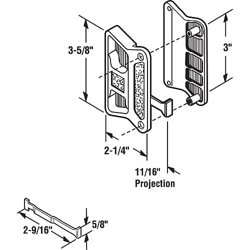 Prime-Line A 212 White Sliding Screen Door Handle, fits Superior (Single Pack) - Image 2