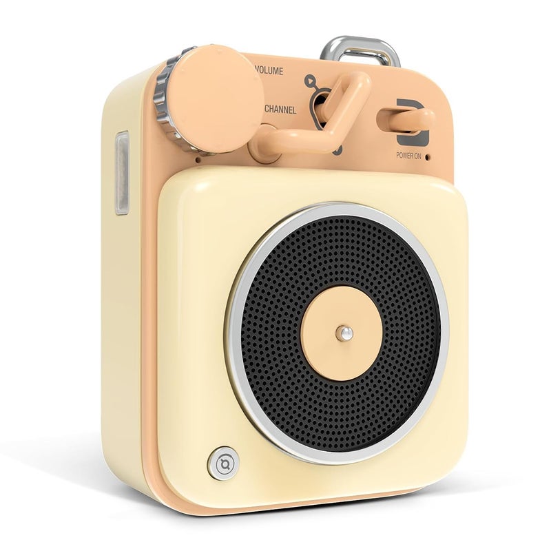 Muzen Mini Bluetooth Speaker, Button Portable Metal Small Cute Wireless Speaker, Rechargeable HiFi Loud Volume Audio Speaker with Portable Lanyard and Gift Box, Classic Retro Decor - Image 1