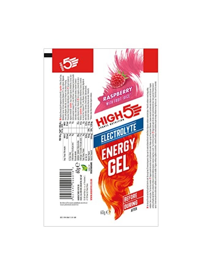 Energy Gels With Electrolytes - Quick Release Sports Gels For Peak Performance - Natural Fruit Juice & Caffeine-Free - Energy Boost For Running, Cycling, Endurance (Raspberry, 20 X 60G)