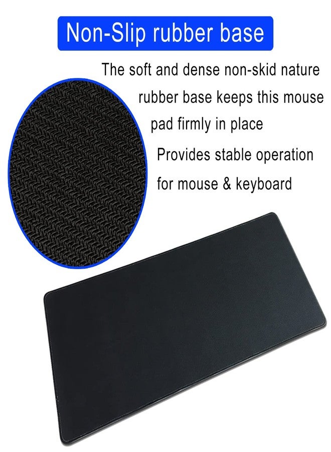 Black and White Mouse Pad,Floral Mouse Pad Desk Mat,Large Mousepad Aesthetic Mouse Pads Desk pad - Non-Slip Stitched Edges & Rubber Base for Office, Gaming Room, Computer, Laptop - Image 3