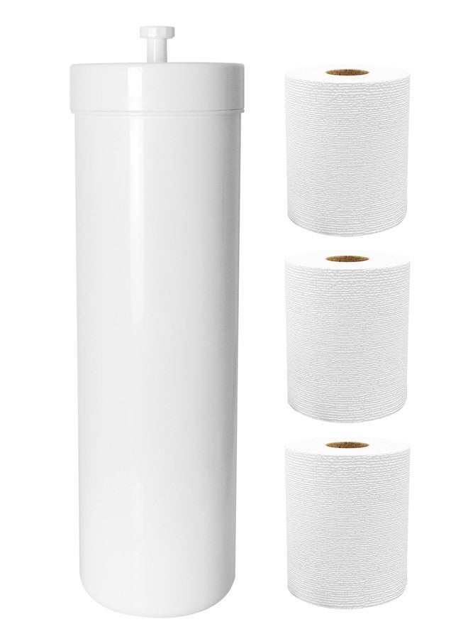 Youngever Plastic Toilet Paper Holder Stand, 3 Rolls Toilet Tissue Holder, Compact Toilet Tissue Rolls Organizer with Lid - Image 1