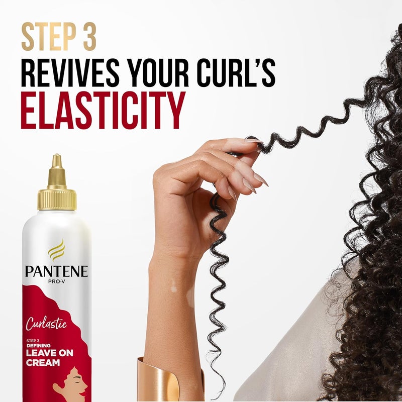Pantene Pro-V Curlastic Curly Hair Sulfate-Free Shampoo 400ml + Deep Moisturizing Conditioner 360ml + Defining & Anti-Frizz Leave-On Cream 270ml + Curl Revival Serum for Non-Wash Days 145ml - Image 5
