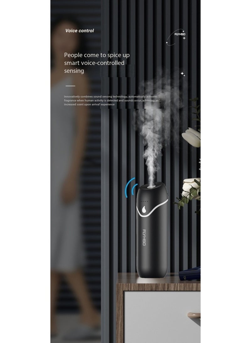 FLYHSO 2-in-1 USB Mini Humidifier and Essential Oil Diffuser, Portable Quiet Cool Mist Diffuser with Automatic Shutdown Function, Contains Essential Oils, Suitable for Home, Bedroom, and Office (Black) - Image 3