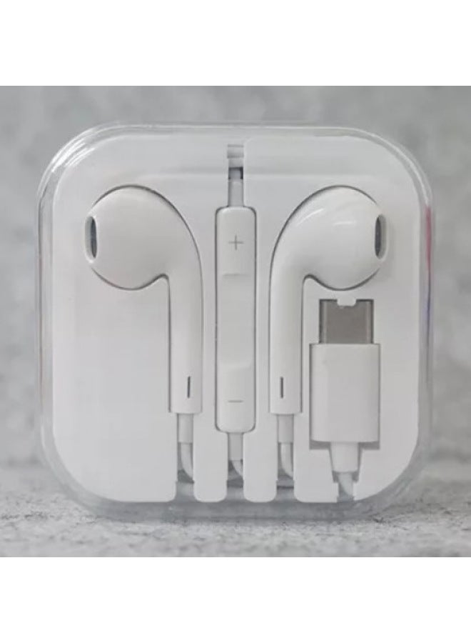 Headphones For Apple 15 Huawei TYPE-C Mobile Phone Wire Control With Wheat Universal Wired Headphones Manufacturers Wholesale-Color: TYPE-C (white General)  - Image 1