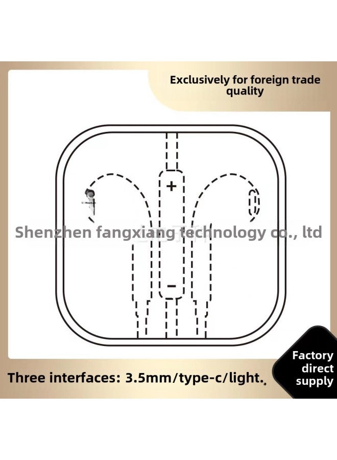 Headphones For Apple 15 Huawei TYPE-C Mobile Phone Wire Control With Wheat Universal Wired Headphones Manufacturers Wholesale-Color: TYPE-C (white General)  - Image 2