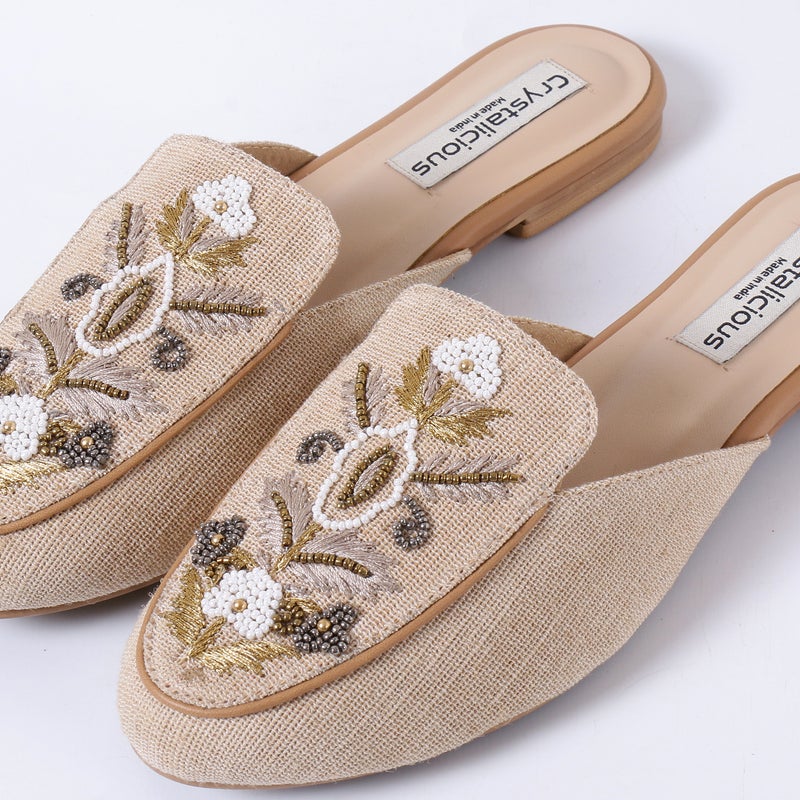 Crystalicious Allison Embroidered Women Loafer Handcrafted by Artisticas Comfort with Beaded Detail - Image 2