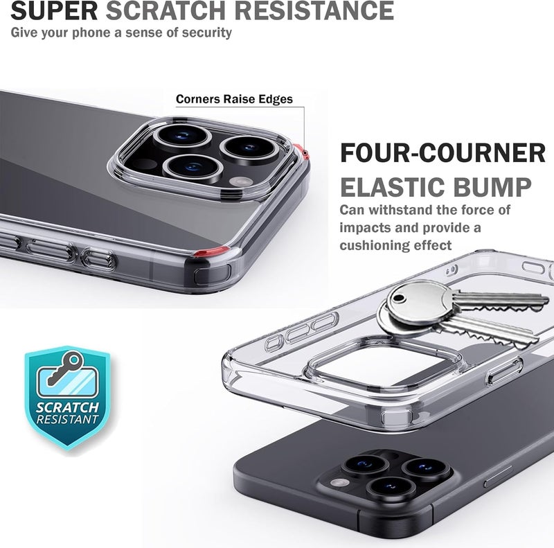 Tech Trendz Shockproof Anti-Yellowing Crystal Clear Slim Design Back Cover Case Compatible with iPhone 16 Pro (with Tempered Glass/Back Screen Guard) - Image 4