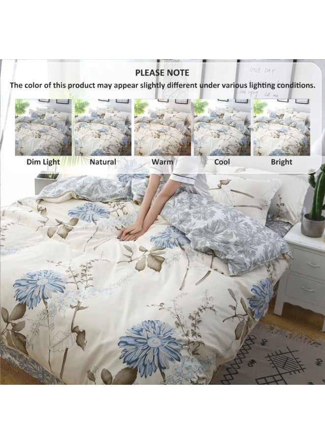 ZERIFAM 4 Piece Duvet Cover Set, Ultra Soft Microfiber Comforter Cover Set with Zipper Closur, Cotton Bedding Set with 2 Pillow Cases(220x240cm) - Image 4