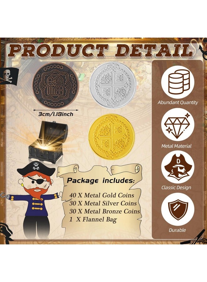 هانايف 100 قطعة من عملات القراصنة المعدنية، صندوق الكنز الإسباني، عملات دوبلون المزيفة، رموز للأطفال، ألعاب لوحية، حفلات القراصنة، (النمط الكلاسيكي) - Image 2