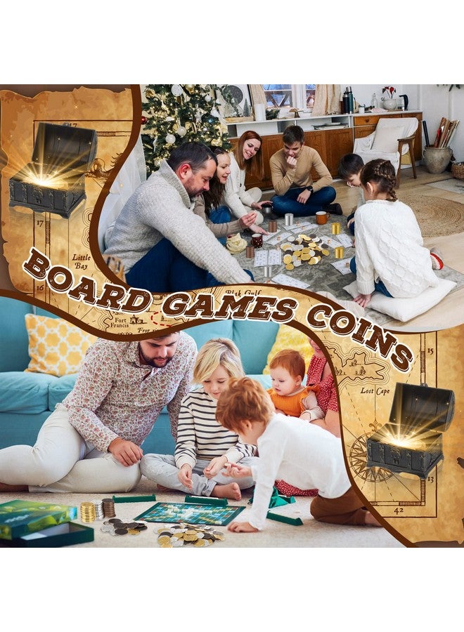 هانايف 100 قطعة من عملات القراصنة المعدنية، صندوق الكنز الإسباني، عملات دوبلون المزيفة، رموز للأطفال، ألعاب لوحية، حفلات القراصنة، (النمط الكلاسيكي) - Image 4