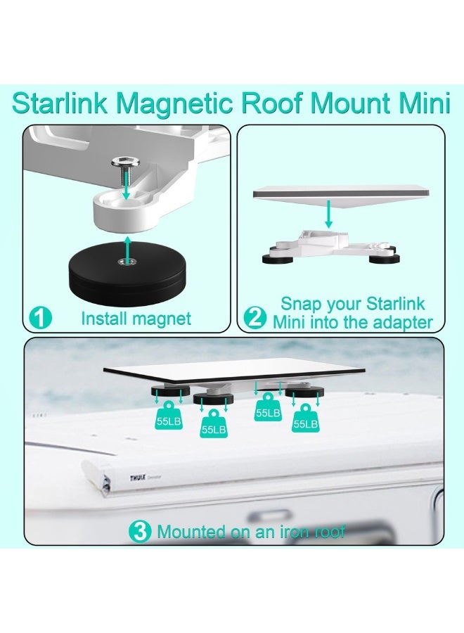 Star Link Starlink Mini Magnetic Mount Heavy Duty | Car Roof & Yacht Metal Surface Bracket | 4 Strong Neodymium Magnet Base Portable Mount - Image 4