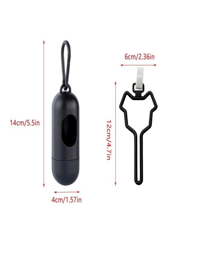 UtySty 2 Set Dog Poop Bag Holder Dog Waste Bag Dispenser with Carabiner Clip Doggie Poop Bags Hands Free Hanging Carrier for Leash Belt Disposal Dog Poop Bags Rolls Pet Waste Pickups - Image 2