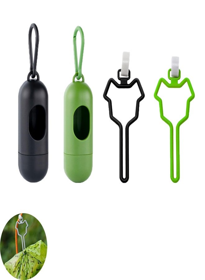 UtySty 2 Set Dog Poop Bag Holder Dog Waste Bag Dispenser with Carabiner Clip Doggie Poop Bags Hands Free Hanging Carrier for Leash Belt Disposal Dog Poop Bags Rolls Pet Waste Pickups - Image 1