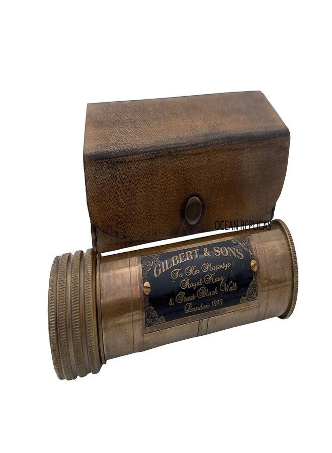 OCEAN REPLICAS Handmade Brass Kaleidoscope with Leather Case, Vintage Collectible Kaleidoscope, Unique Gift for Loved Ones, Antique Style Brass Decor - Image 3