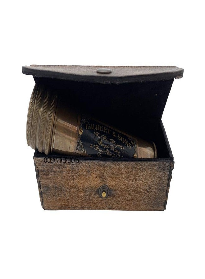 OCEAN REPLICAS Handmade Brass Kaleidoscope with Leather Case, Vintage Collectible Kaleidoscope, Unique Gift for Loved Ones, Antique Style Brass Decor - Image 2