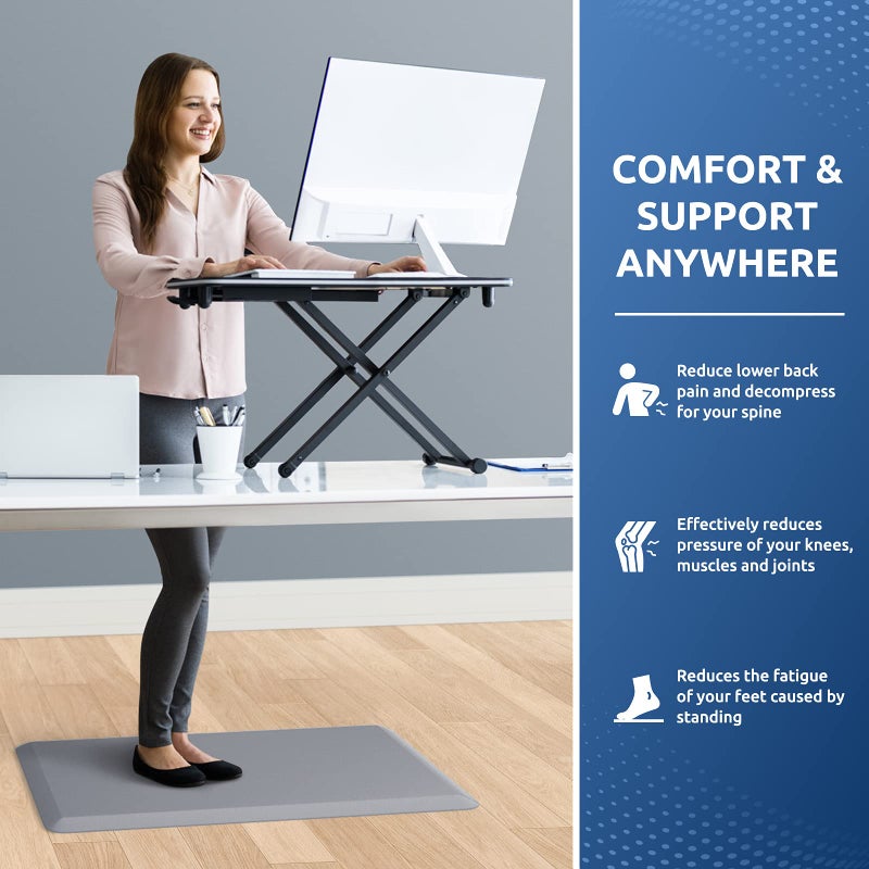 KitchenClouds Kitchen Mat Cushioned Anti Fatigue Rug 17.3"x28" Waterproof Non Slip Standing Desk Mat Comfort Floor Mats for Kitchen House Sink Office (Grey) - Image 4