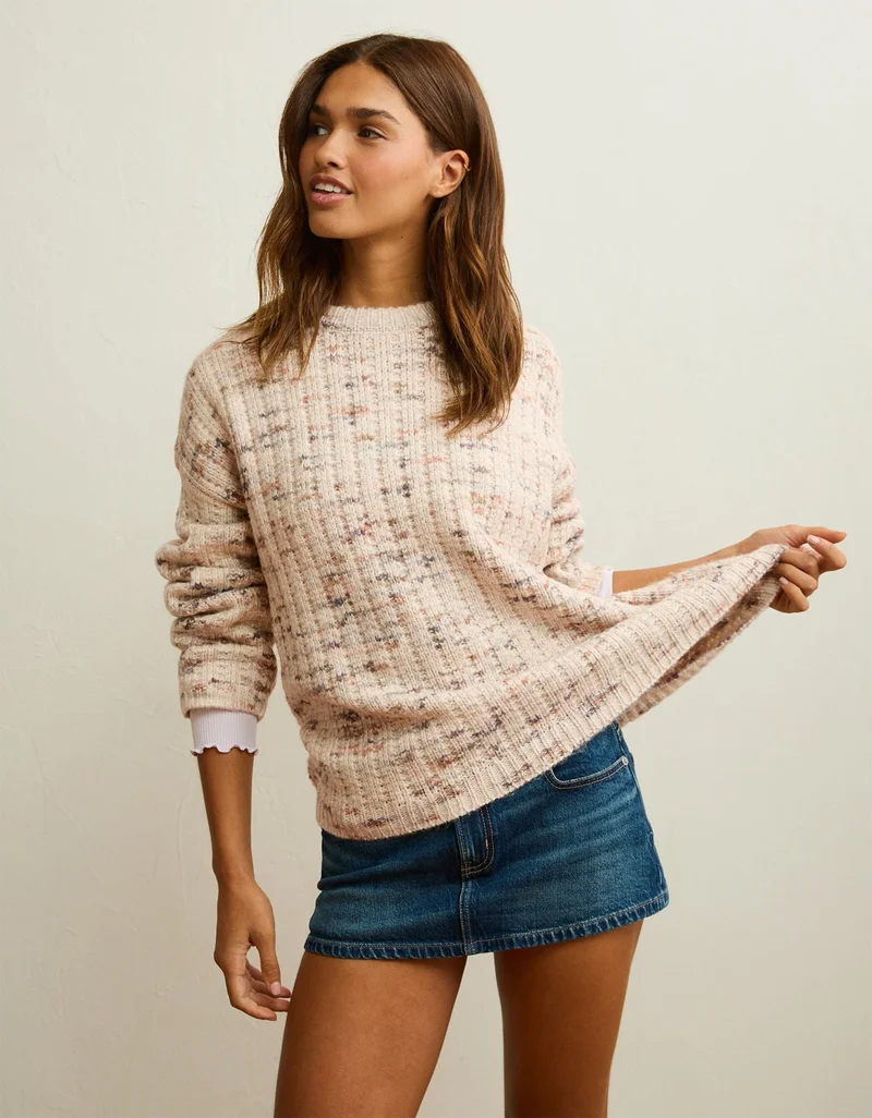 American Eagle  AE Waffle Crew Pullover for Women | Best Price UAE