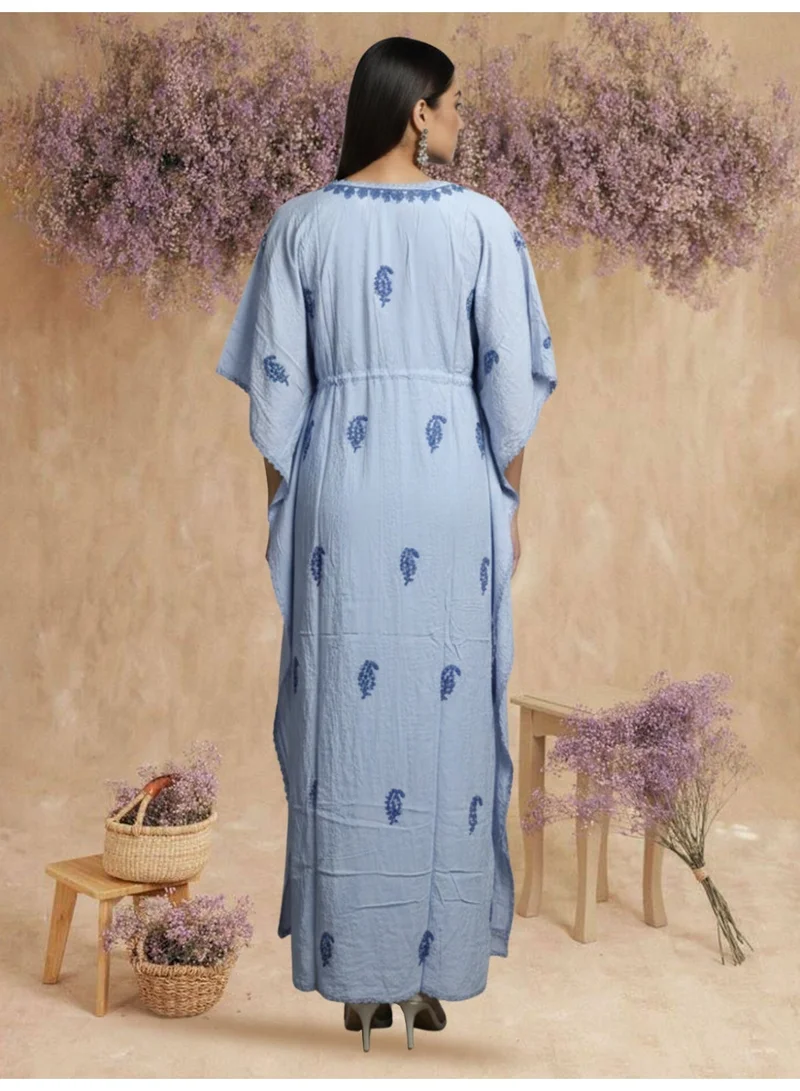 Alaya Hand Embroidered Chikankari Rayon Kaftan-AL3474